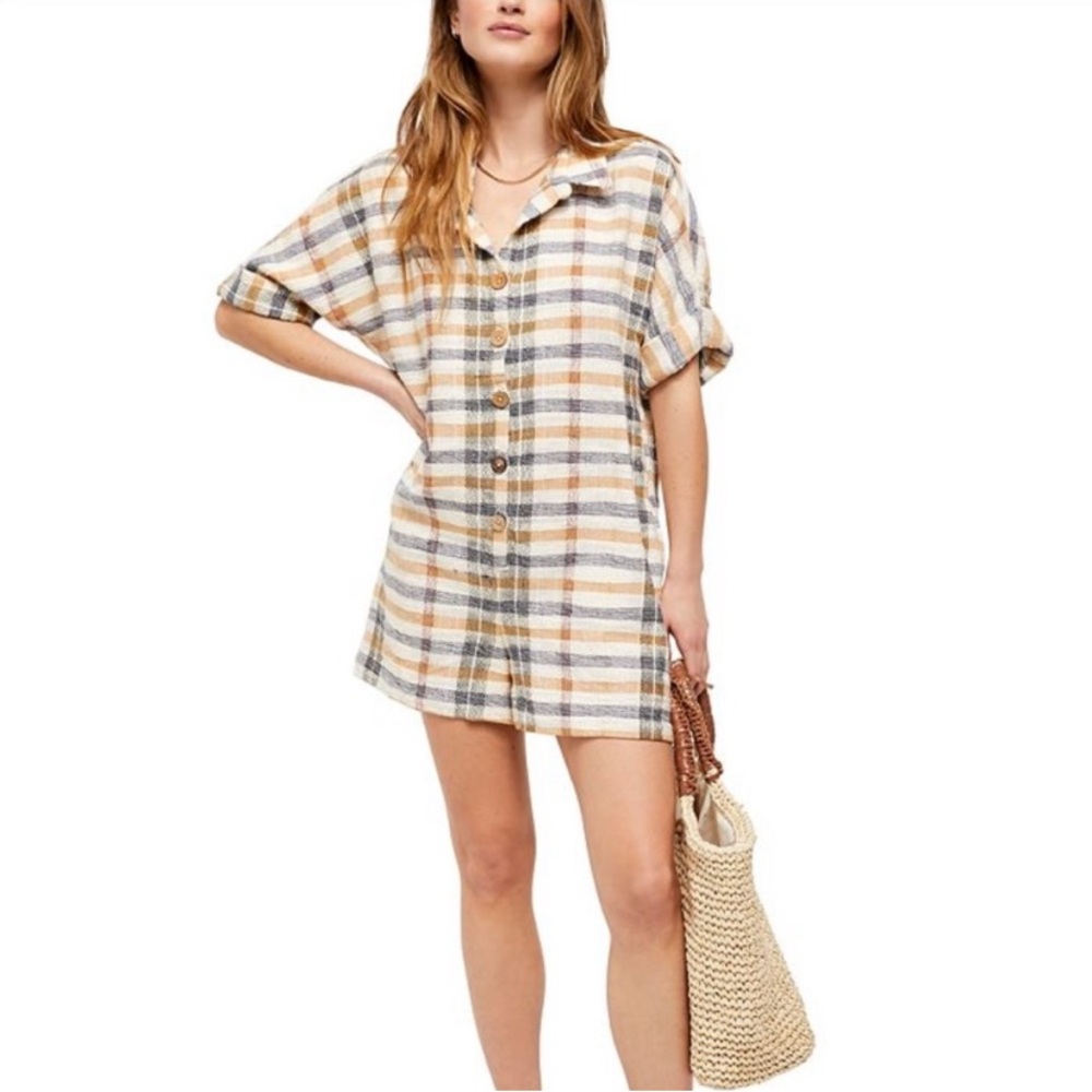 Free People Felicity Plaid Romper